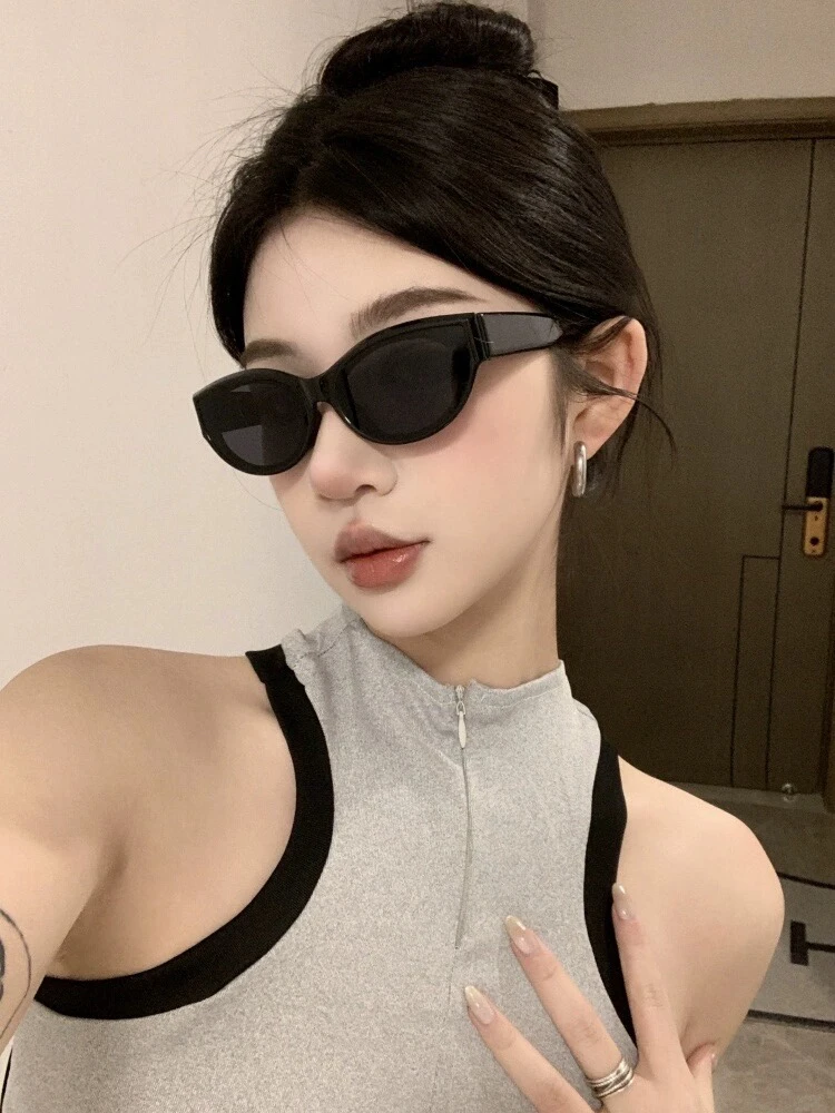 jennie同款墨镜女复古甜辣猫眼小框gm眼镜偏光防紫外线太阳镜小脸