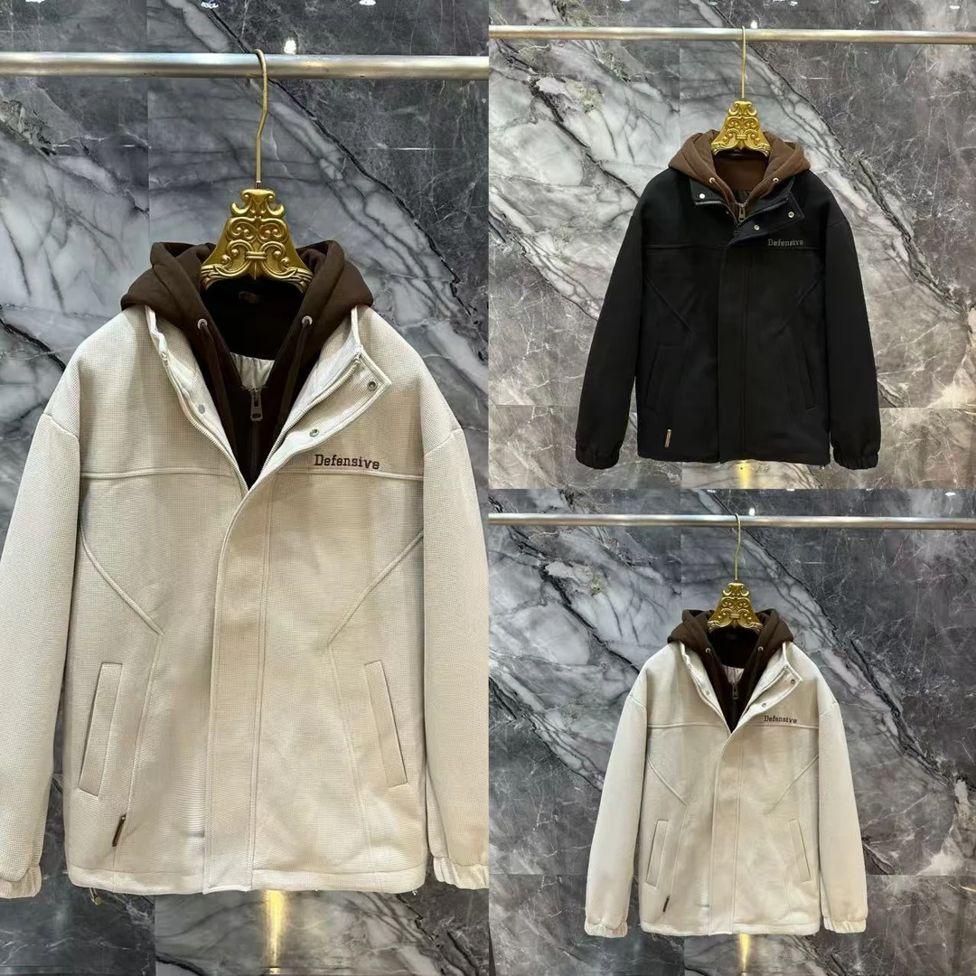 【GY】冬季新款时尚连帽羽绒服拼接假两件羽绒服23657