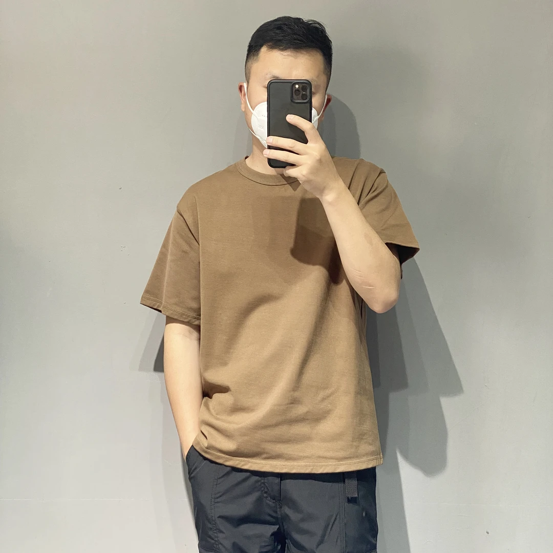 【鱼上原创】280克高克重纯棉高品质美式纯色男士短袖T恤大码男T