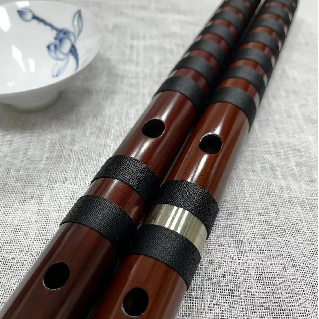 [玄清]苦竹大漆笛，手工调音、缠线，音准好吹，红色、黑色logo随机发