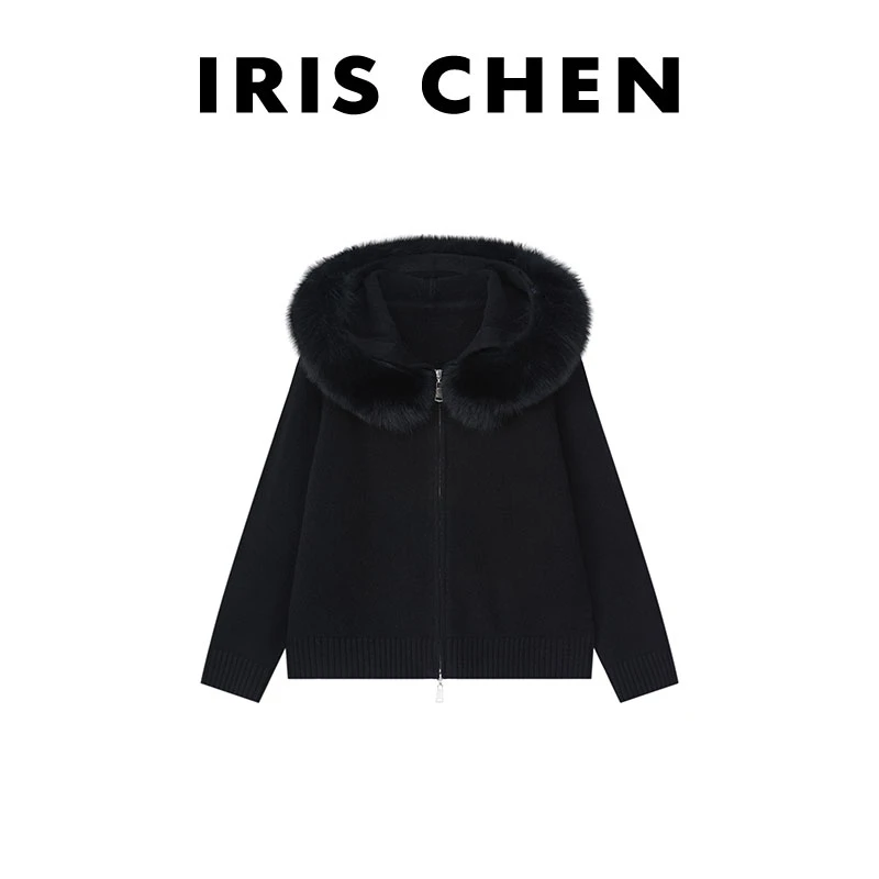 现货IRIS CHEN 伯爵 24冬款100绵羊毛680g狐狸毛皮草外套24SY580