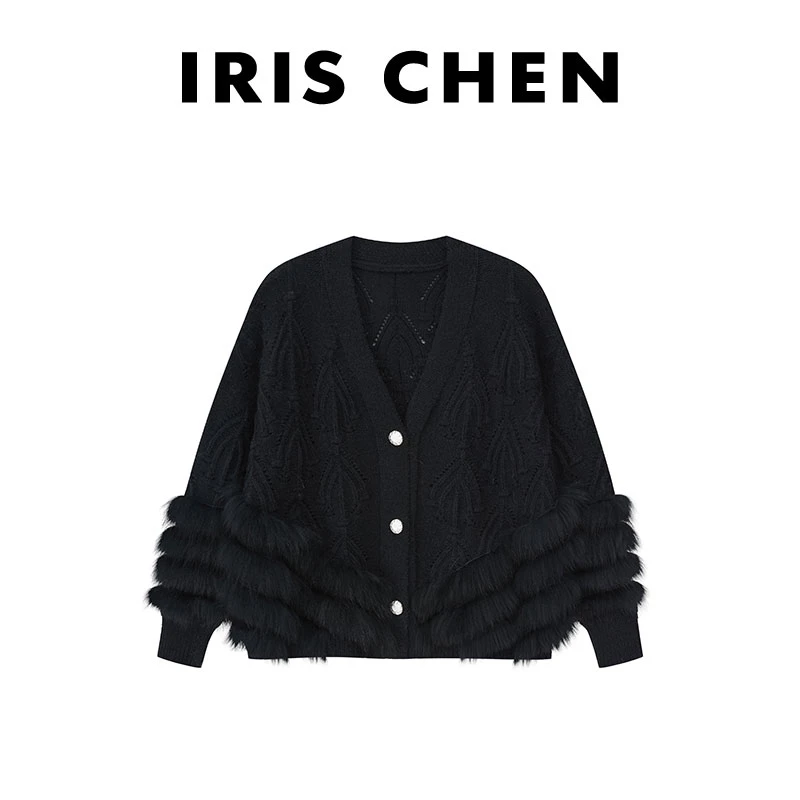 现货IRIS CHEN 王妃 2024冬款100羊毛460g狐狸毛皮草外套24WT466