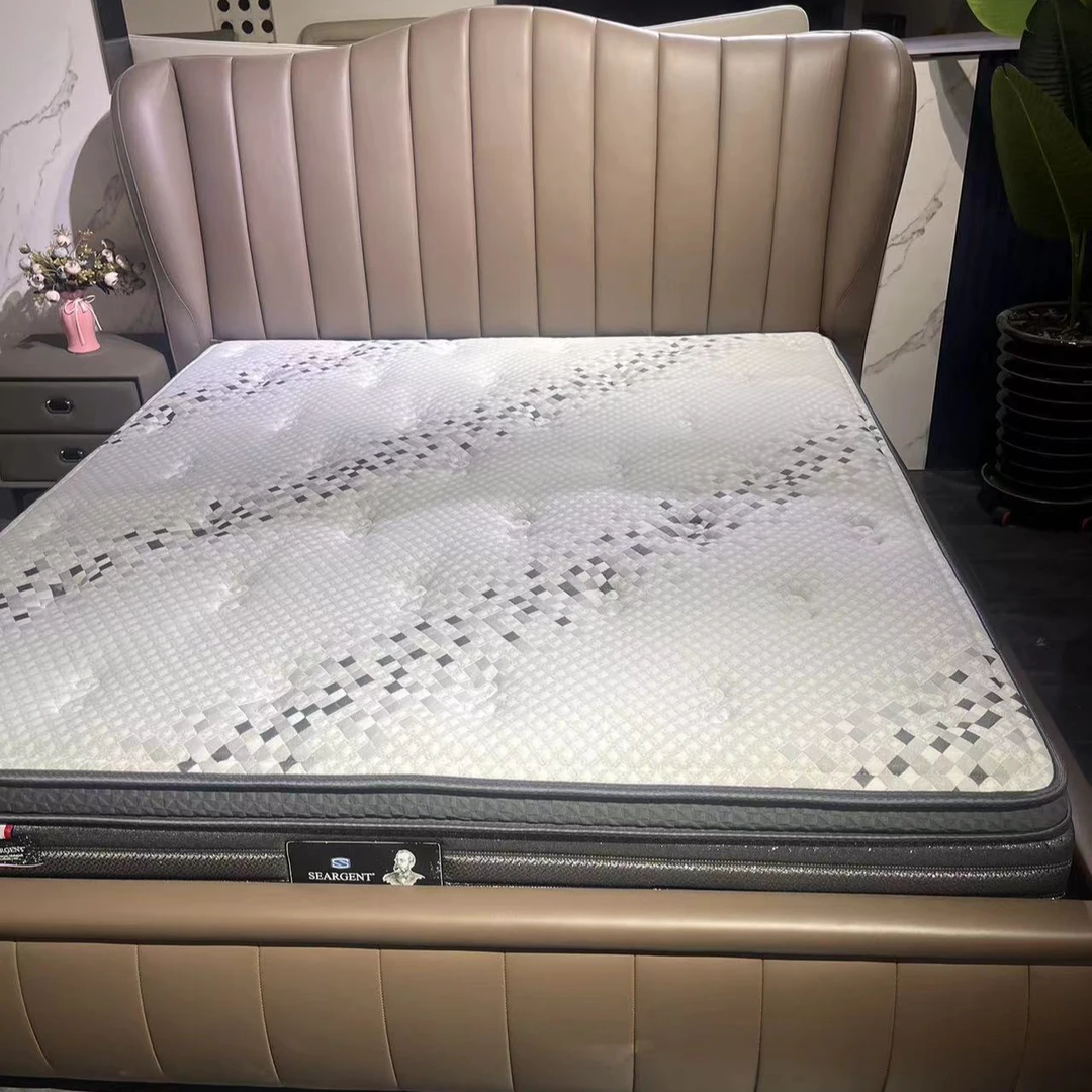 24新款条纹皮床咖色可轻奢简约高级