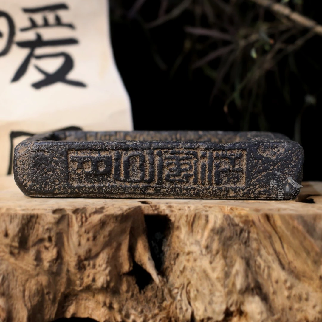仿古花盆微景观创意底座办公室桌禅意摆件  江枫盆