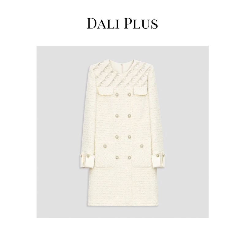 DALI PLUS【香香夫人】法式名媛千金风小香珍珠女装连衣裙-23SS0024