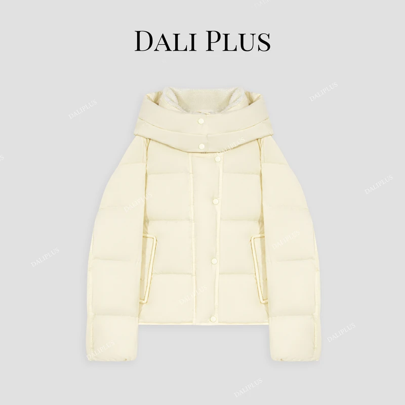DALI PLUS蓬松软糯超防风保暖连帽立领百搭无胆羽绒服-D4CH0285
