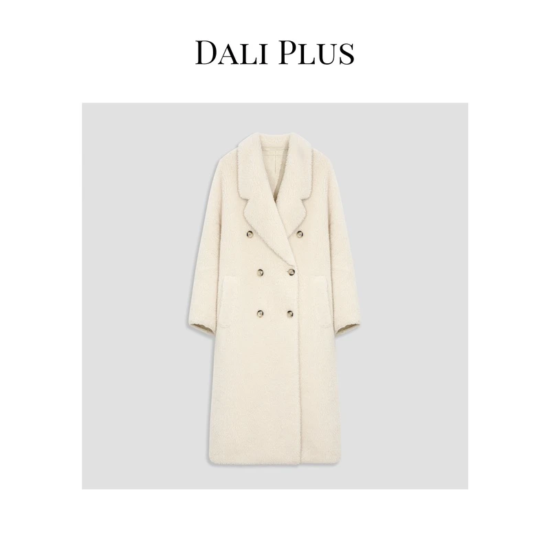 DALI PLUS【骆驼绒+骆驼毛+绵羊毛】颗粒毛大衣长款女外套-23SC0001