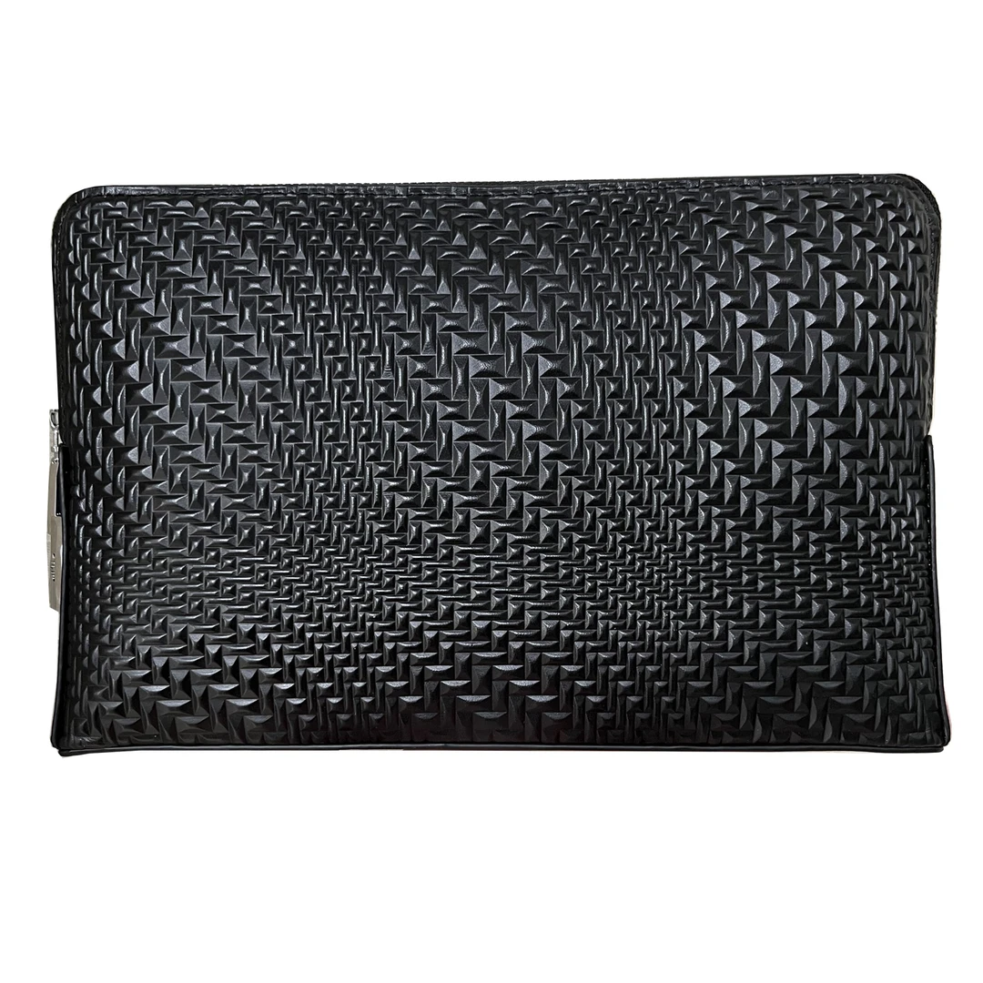 2023头层牛皮3D压纹高级指纹密码锁手拿包夹包男士休闲时尚百搭