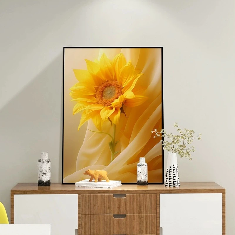 向日葵客厅沙发背景墙装饰画高级摆画餐厅挂画玄关卧室床头墙壁画