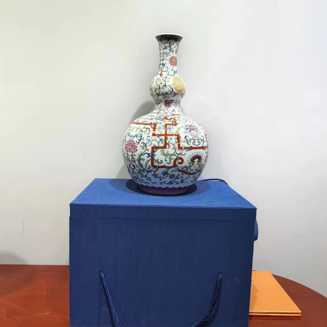 宏泰瓷业景德镇 精美高端陶瓷赏瓷 大师作品 万寿葫芦延寿瓶