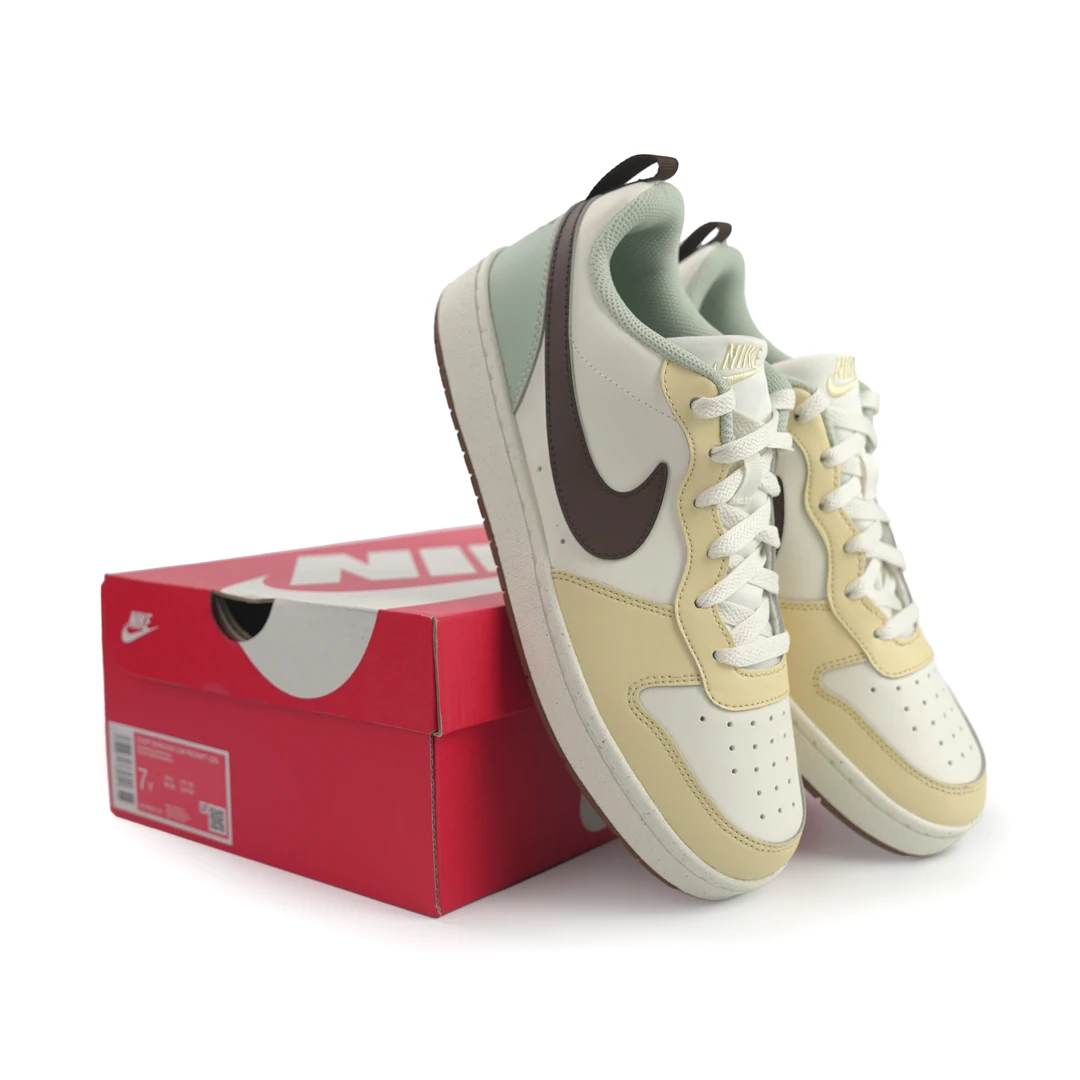 【达人专属】Nike Court Borough 百搭防滑耐磨板鞋黄白 HV1804-121