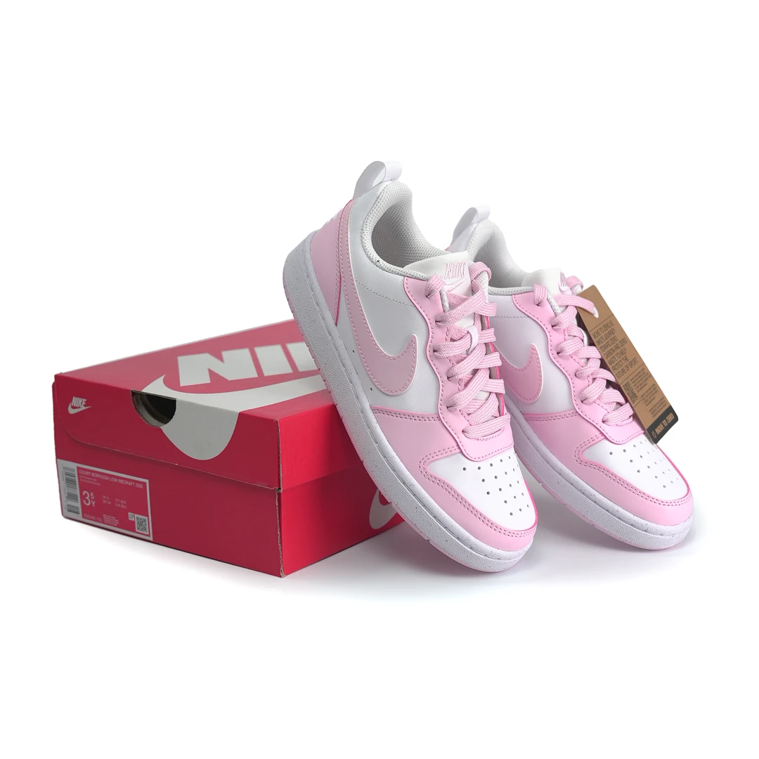【奥莱专属】NikeCourtBorough白桃乌龙百搭舒适女款白粉DV5456-105