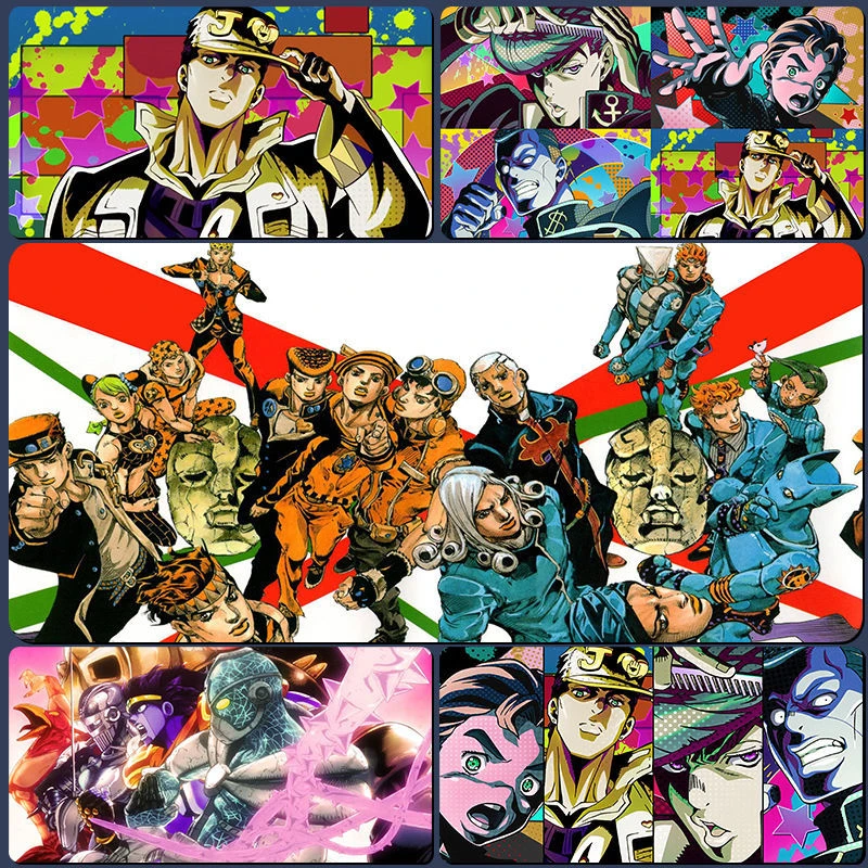 JOJO奇妙冒险鼠标垫动漫周边二次元游戏电竞键盘垫超大桌垫子定制