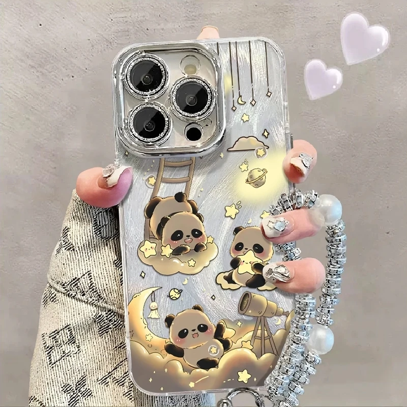 月亮熊猫适用iPhone16promax苹果15/14/13小米OPPOvivo华为手机壳