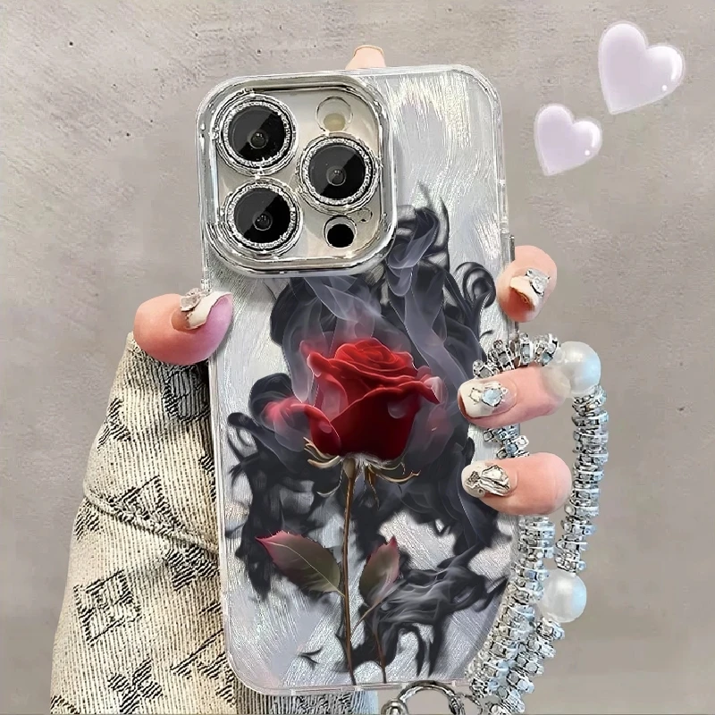 烟熏玫瑰适用苹果华为OPPOvivo小米iPhone16promax15/14/13手机壳