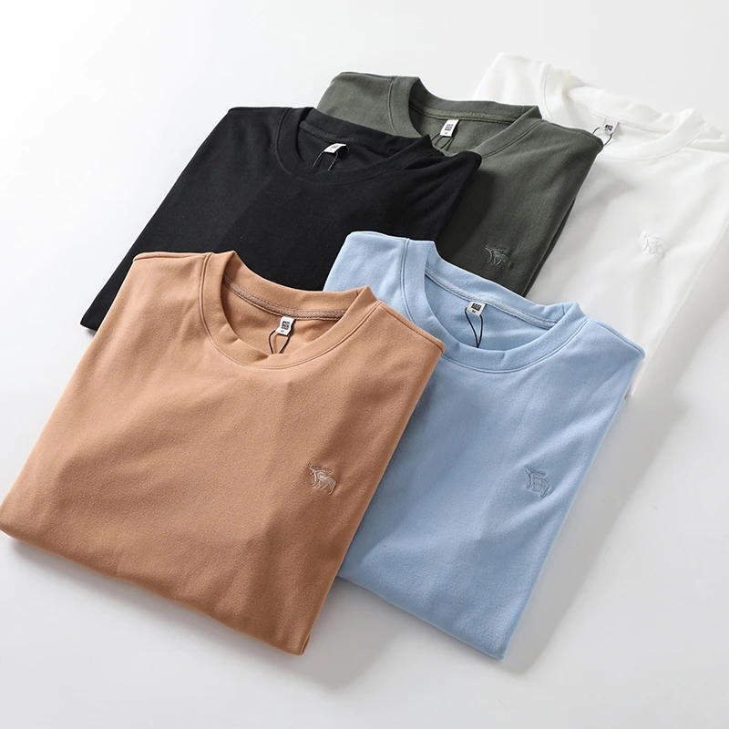 美单 小鹿男士德绒保暖打底衫 圆弧度下摆设计 时尚休闲卫衣-8890