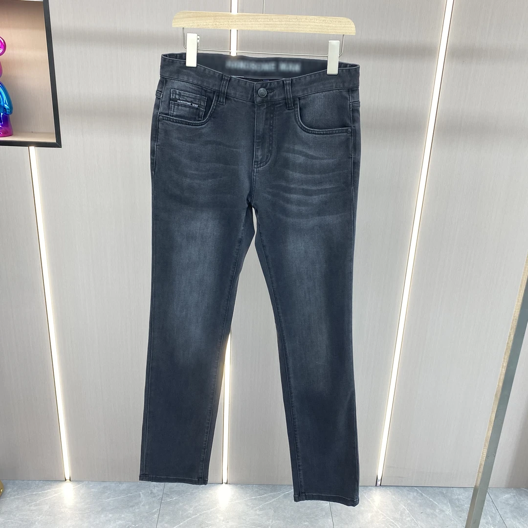 高端品牌牛仔裤男直筒秋冬新款青年男士显瘦百搭高弹力裤子-226