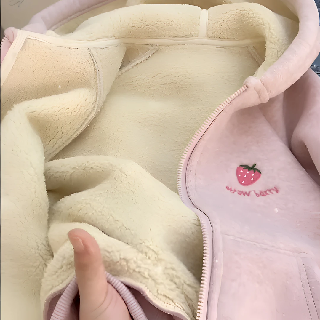 加厚新款加绒潮秋冬儿童外套连帽小女孩女童卫衣上衣2024爆款洋气