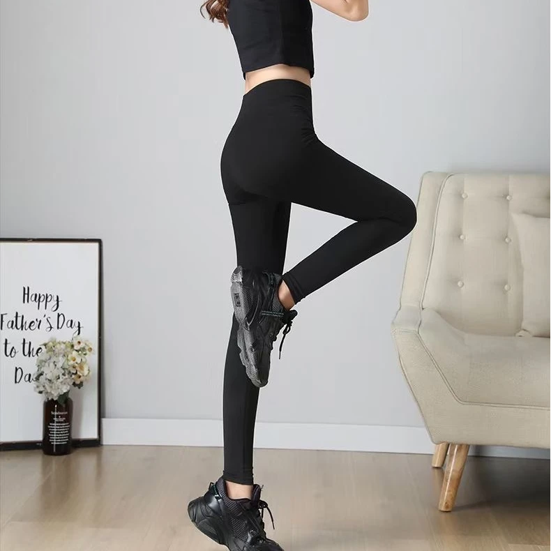 加绒加厚过冬外穿小黑裤