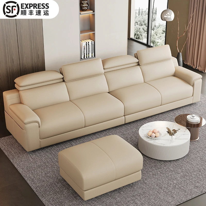 意式极简真皮沙发2025新款中小户型现代简约钢琴键直排皮艺皮沙发