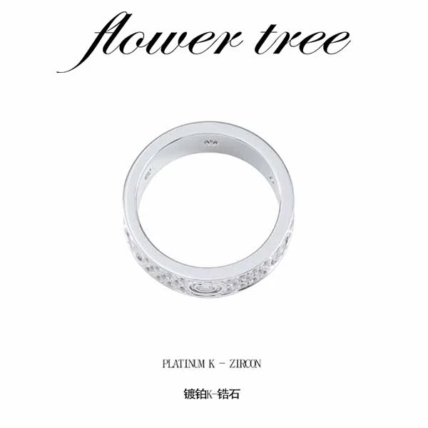 铜合金锆石戒指 2394 CNC精工 银色满天星满镶戒指