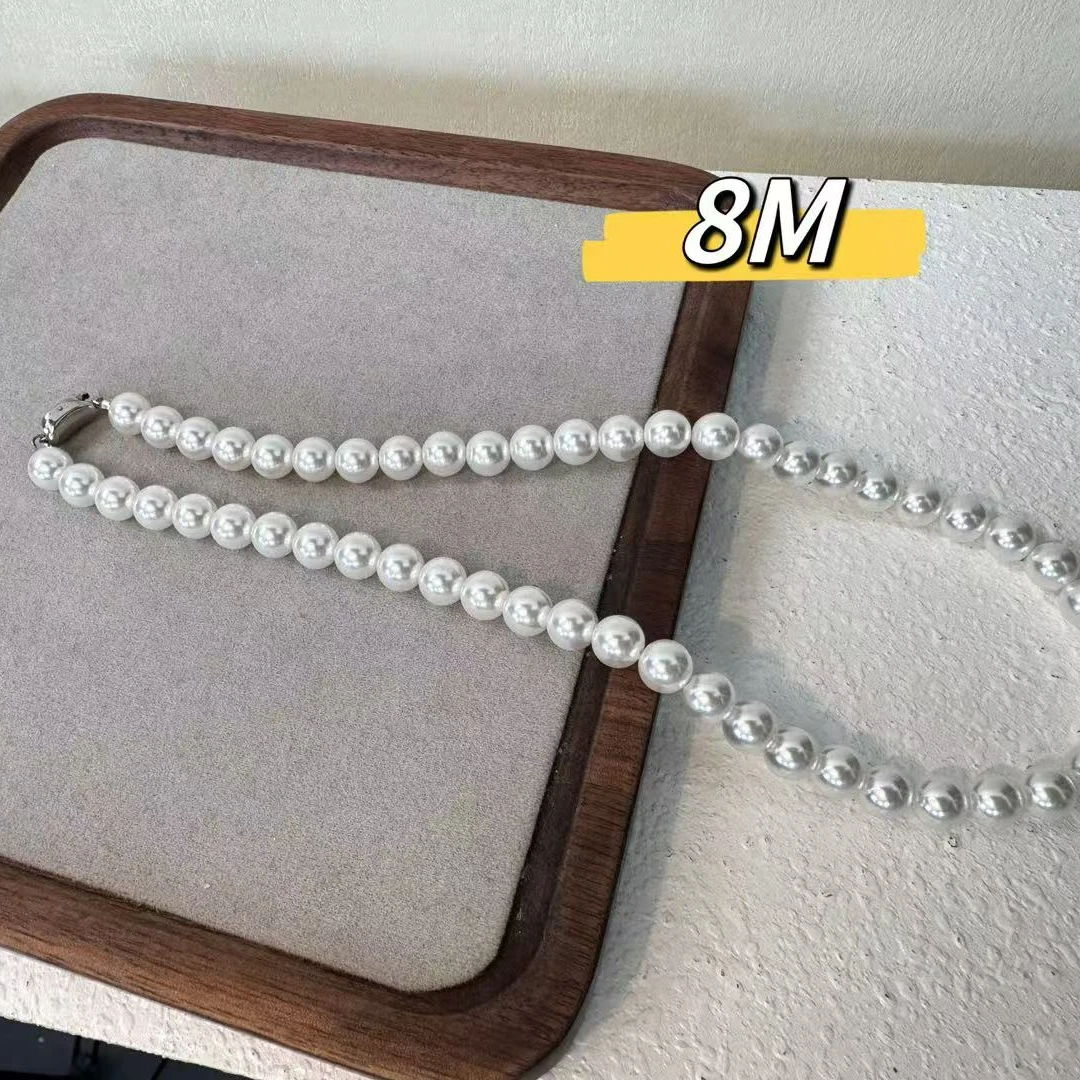 合金仿珍珠项链 1808 奥地利进口施家珠珠项链元宝扣锁骨链 8M