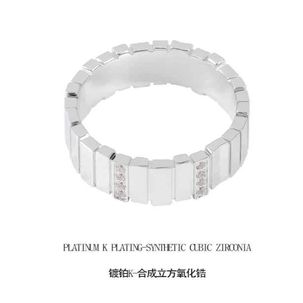 铜合金锆石戒指 6337 cnc精工 锆石间钻风琴阶梯戒指