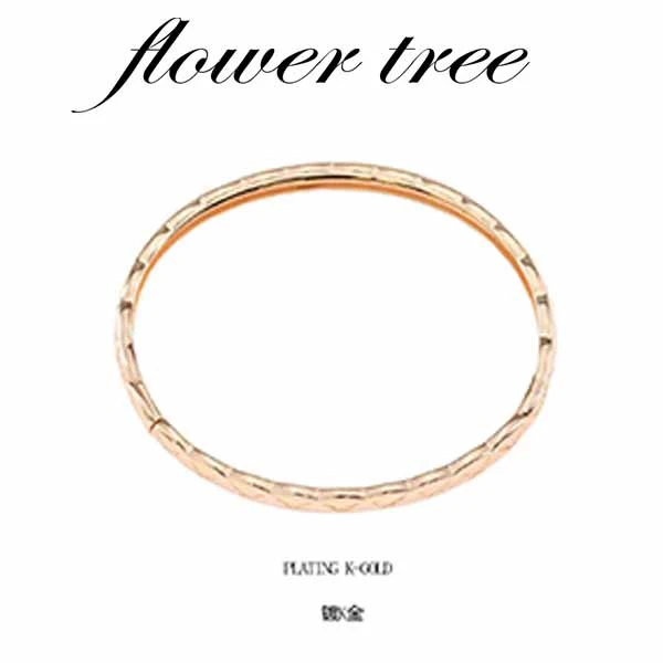 铜合金手镯 4138 CNC精工 菱格光金玫瑰金手镯