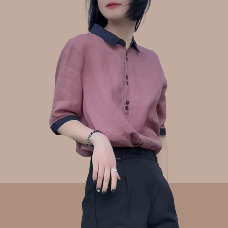 正肩显瘦短袖衬衫女爆款2025夏季新款洋气设计感上衣时髦流行女装