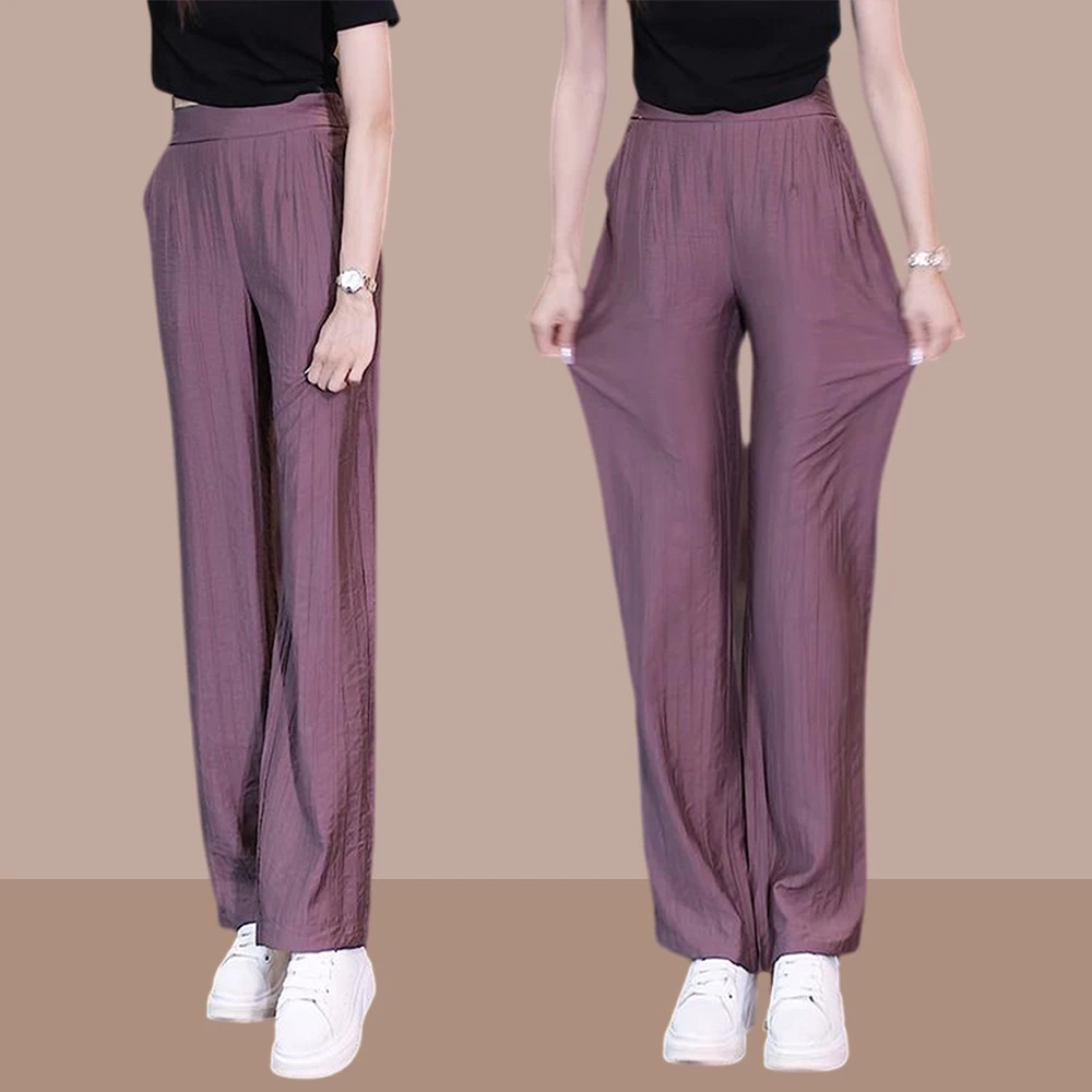 百搭休闲裤女爆款2025夏季新款百搭垂坠感裤子宽松显瘦气质直筒裤