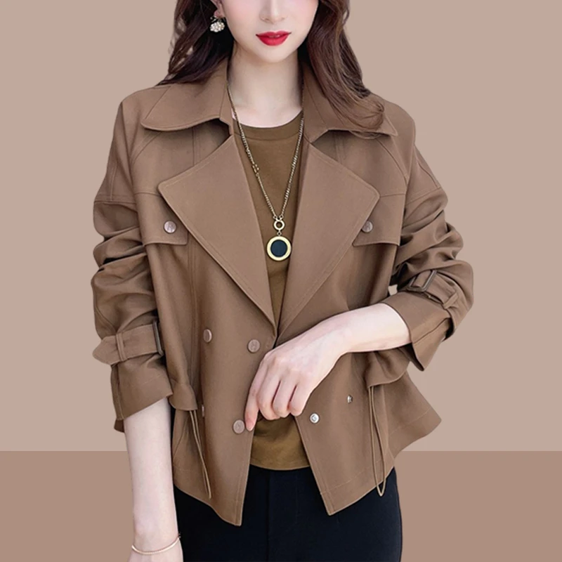 短款风衣外套女2026新款时尚大气上档次小个子大码休闲百搭夹克衫