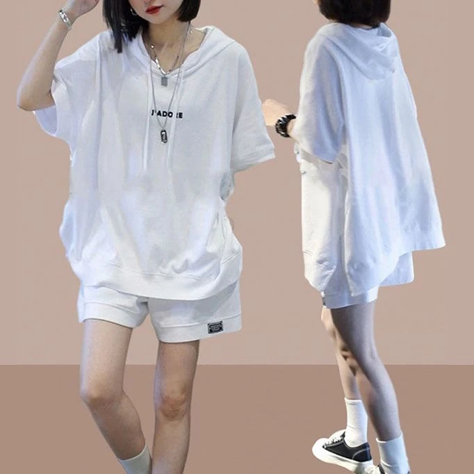 时尚洋气两件套女夏季新款小个子短袖短裤套装时髦气质休闲运动服