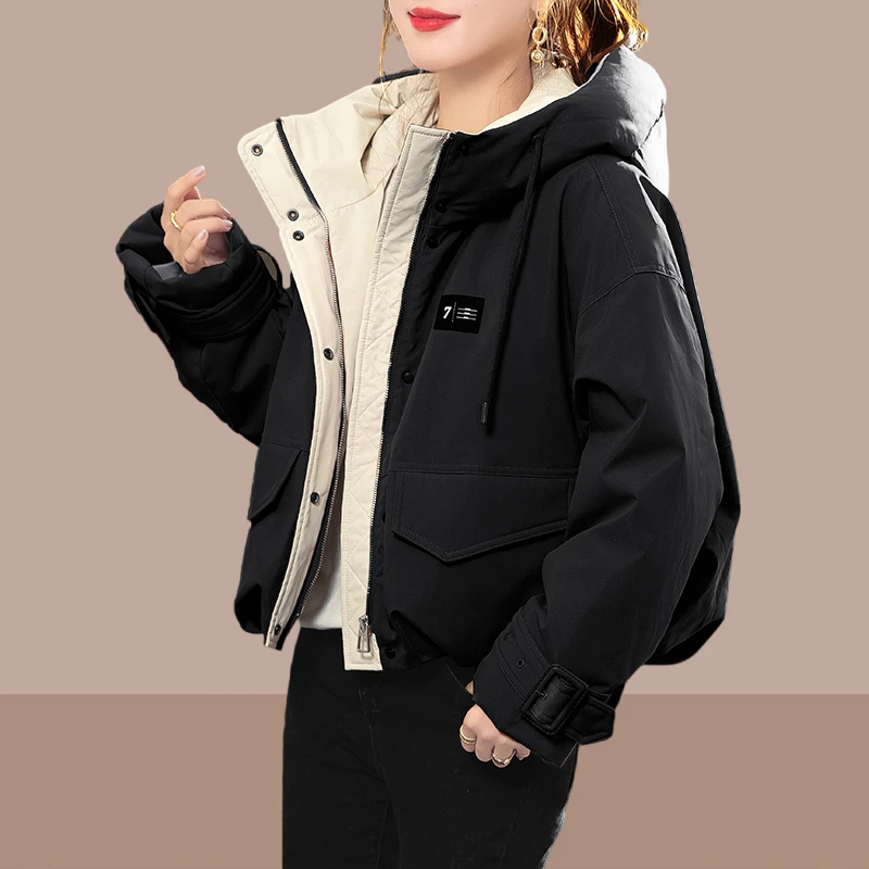 小个子棉服女新年战袍2025新款大码网红款胖mm大码时尚潮流棉衣冬