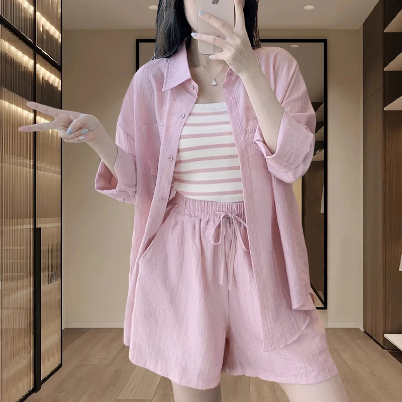 气质女装套装高级感2025夏季新款时尚小个子上档次减龄时髦三件套