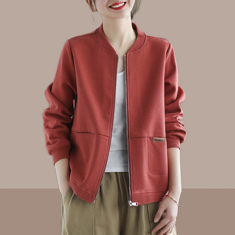2025初春秋女士短外套棒球服开衫卫衣休闲上衣夹克衫洋气百搭女装