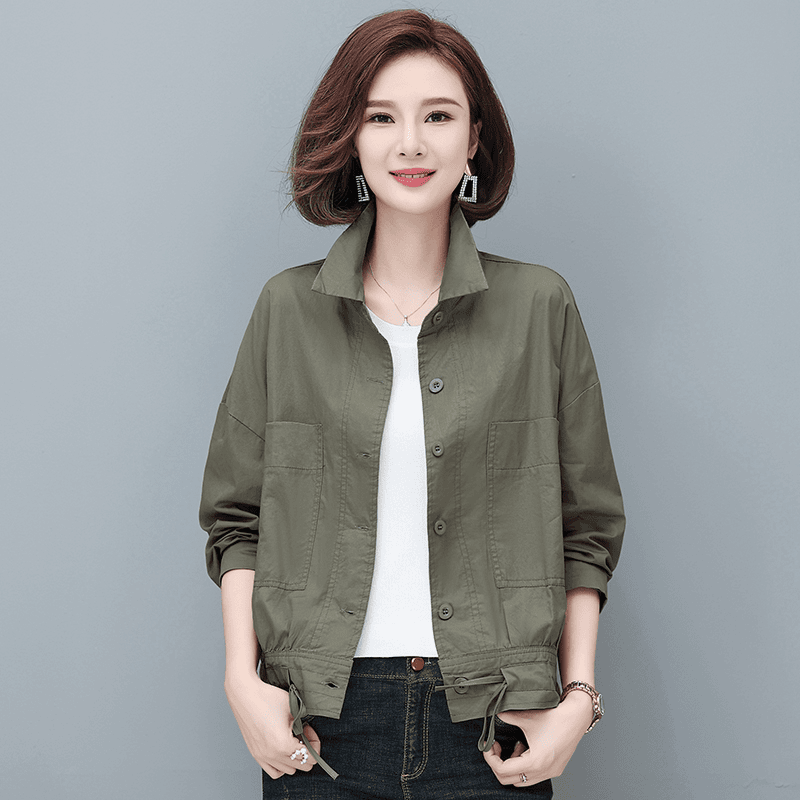 春秋外衣女士中老年妈妈韩版外套小个子洋气爆款2023新款长袖上衣