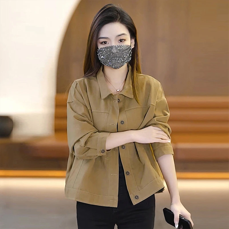 2025春秋季新款女士短款外套女款洋气休闲百搭小个子女式上衣服