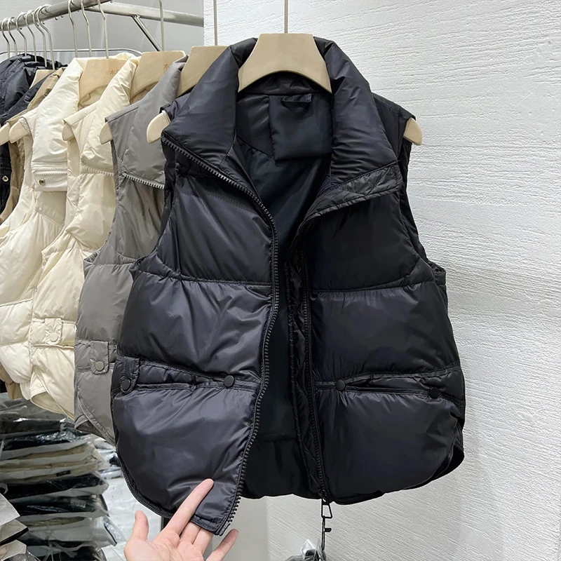 黑色加厚马甲女外穿2025秋冬洋气时尚爆款小个子通勤风欧货小坎肩