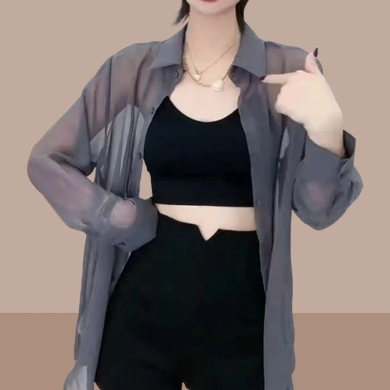 轻奢防晒衬衫女2025夏新款宽松洋气上衣小众设计感女装减龄上档次