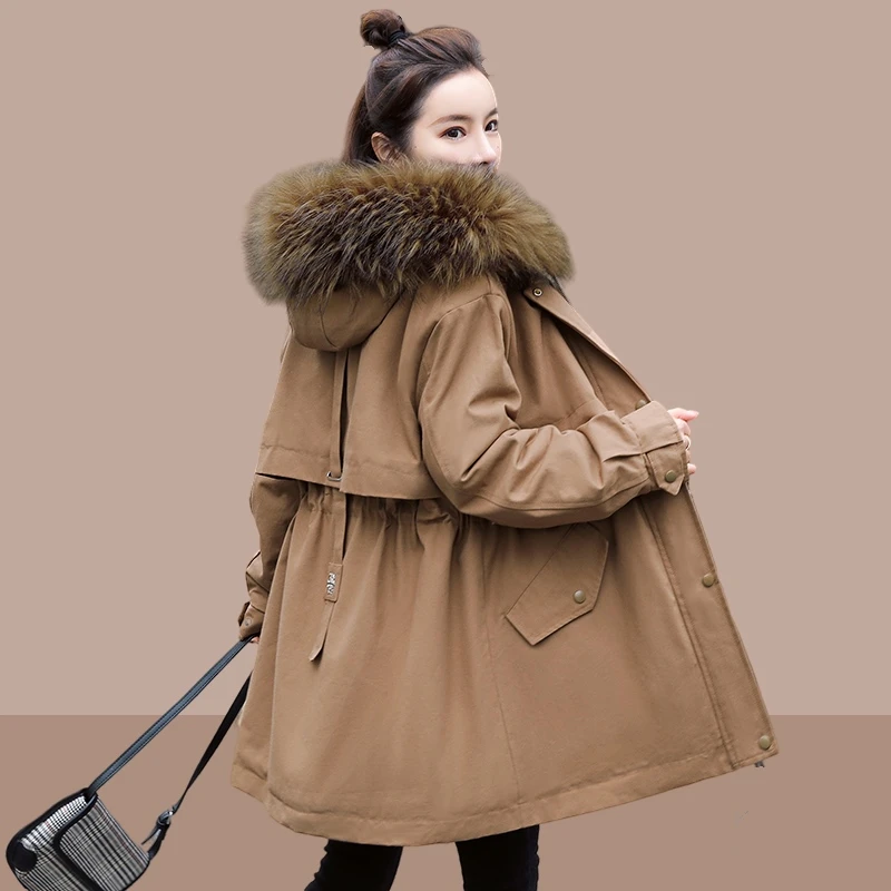 加厚棉衣外套女款爆款2025冬季新款网红爆款中长款洋气保暖派克服