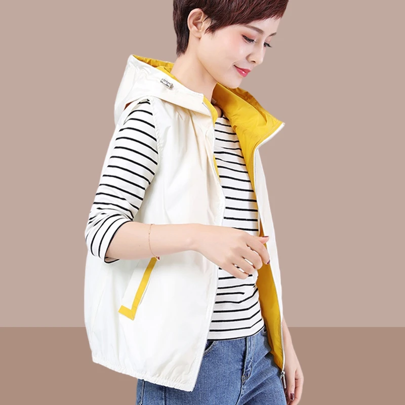 夏天薄款连帽马甲女外穿新款2025爆款坎肩开衫洋气个性时尚马夹