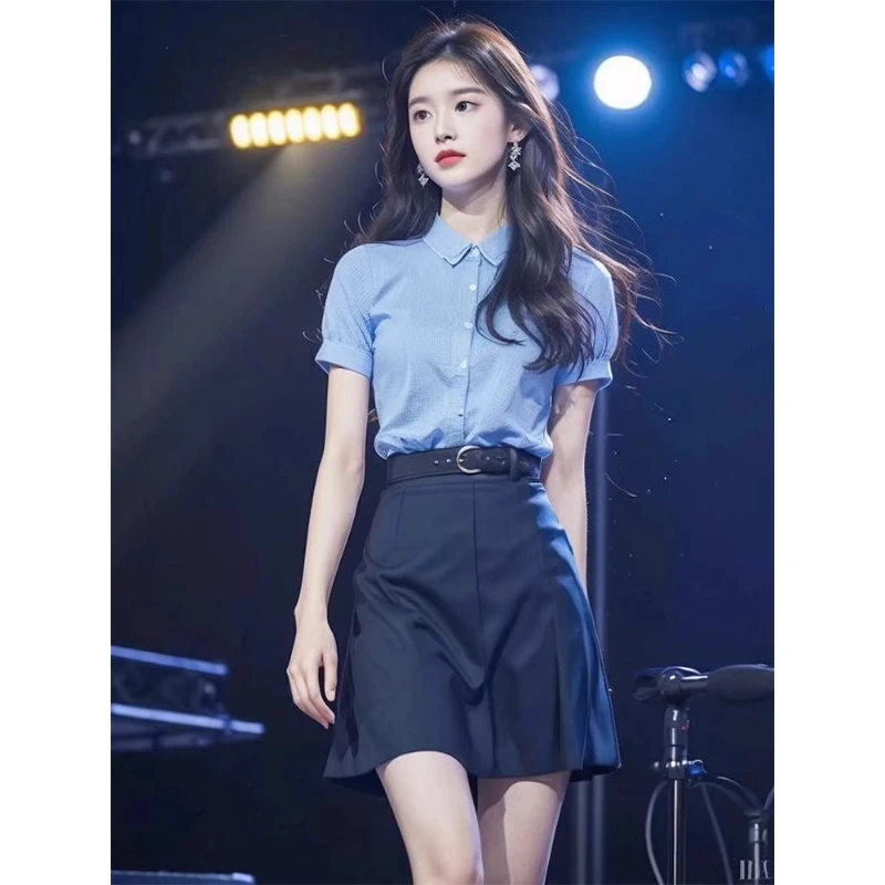 夏装搭配一整套时尚今年流行的漂亮衬衫连衣裙子套装女装时髦洋气