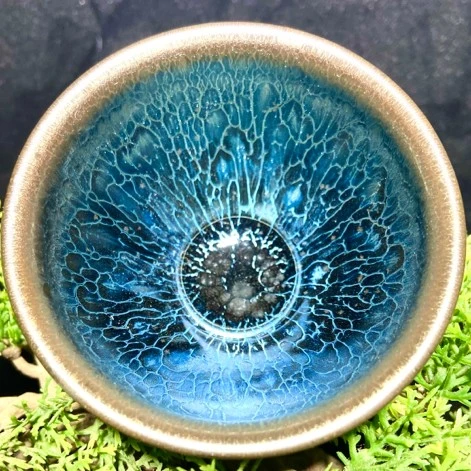建窑建盏入门级茶具茶杯蓝莲花油滴荷花主人杯性价比8.5口束口杯
