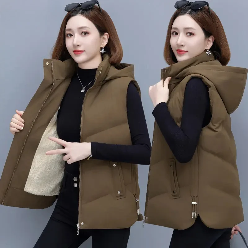 啄木鸟妈妈2024秋冬中年新款棉衣女外穿保暖加厚加绒马甲冬装背心
