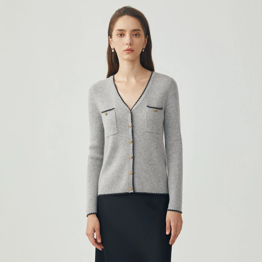 King Deer/鹿王24年新款100%羊绒开衫外套L804127