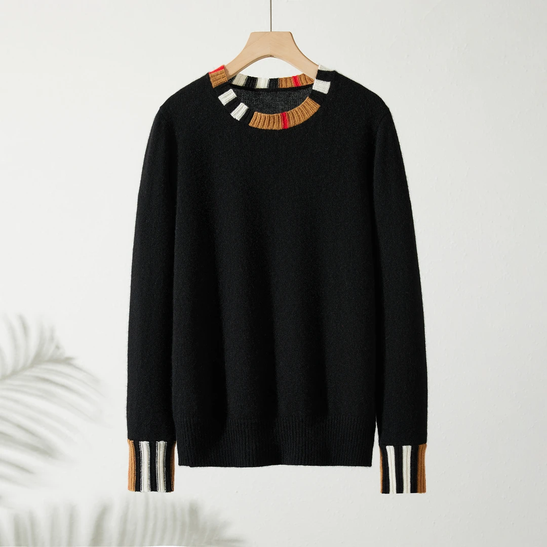 King Deer/鹿王【格雷高知】百搭针织圆领羊绒衫L804225