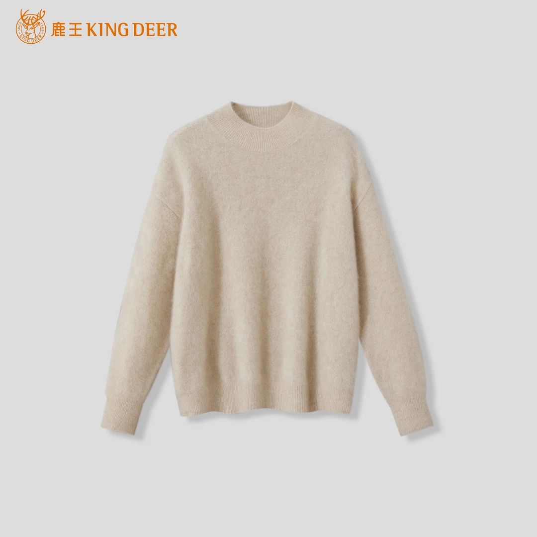 King Deer/鹿王23秋冬百搭长袖时尚休闲半高领羊绒衫L80962
