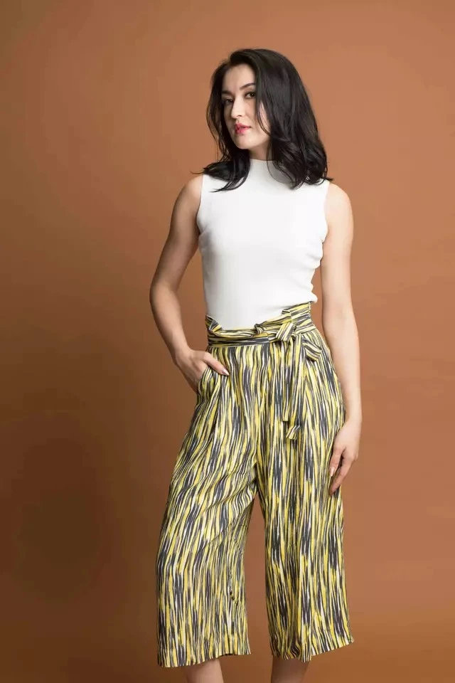 艾特莱斯花纹女装新款原创设计棉高腰阔运动直筒时尚休闲百搭夏季