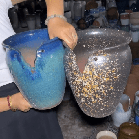 红陶20CM以下口19高25瑕疵
