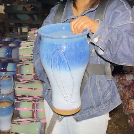 红陶20CM以下口18高34瑕疵